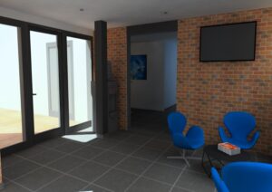 Anne Lise T Architecte Dinterieur Mios Relooking Du Hall Daccueil Dune Entreprise Et Creation Dun Espace Cafe – Begles 11