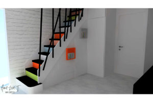 Anne Lise T Architecte Dinterieur Mios Relooking Dun Escalier Dun Sejour Creation Dun Coin Bureau Et Renovation Dune Salle De Bains – Arsac 6