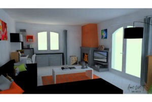 Anne Lise T Architecte Dinterieur Mios Relooking Dun Escalier Dun Sejour Creation Dun Coin Bureau Et Renovation Dune Salle De Bains – Arsac 9